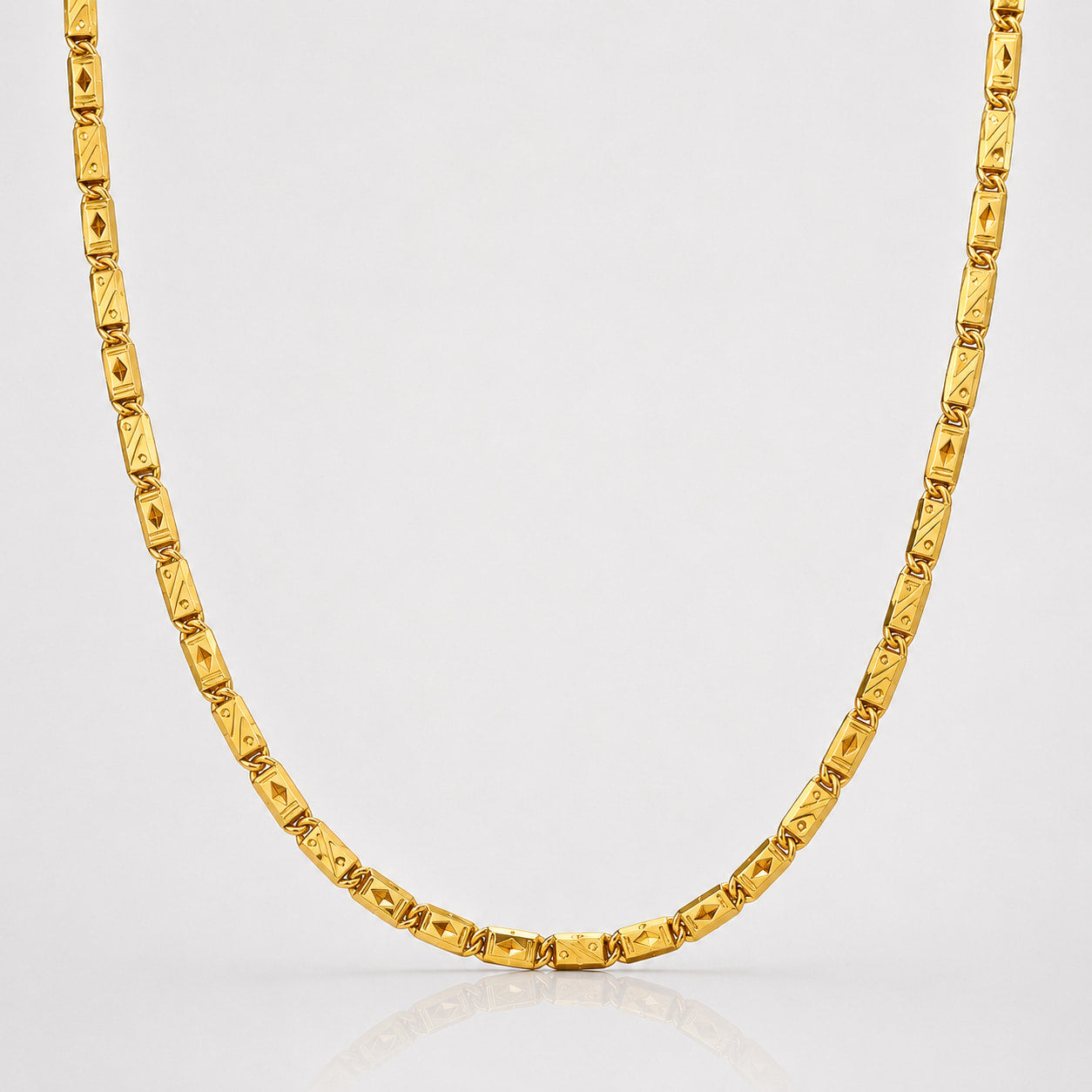 Men's Nawabi Biscuit Chain with premium micro gold plating and luxurious polished finish