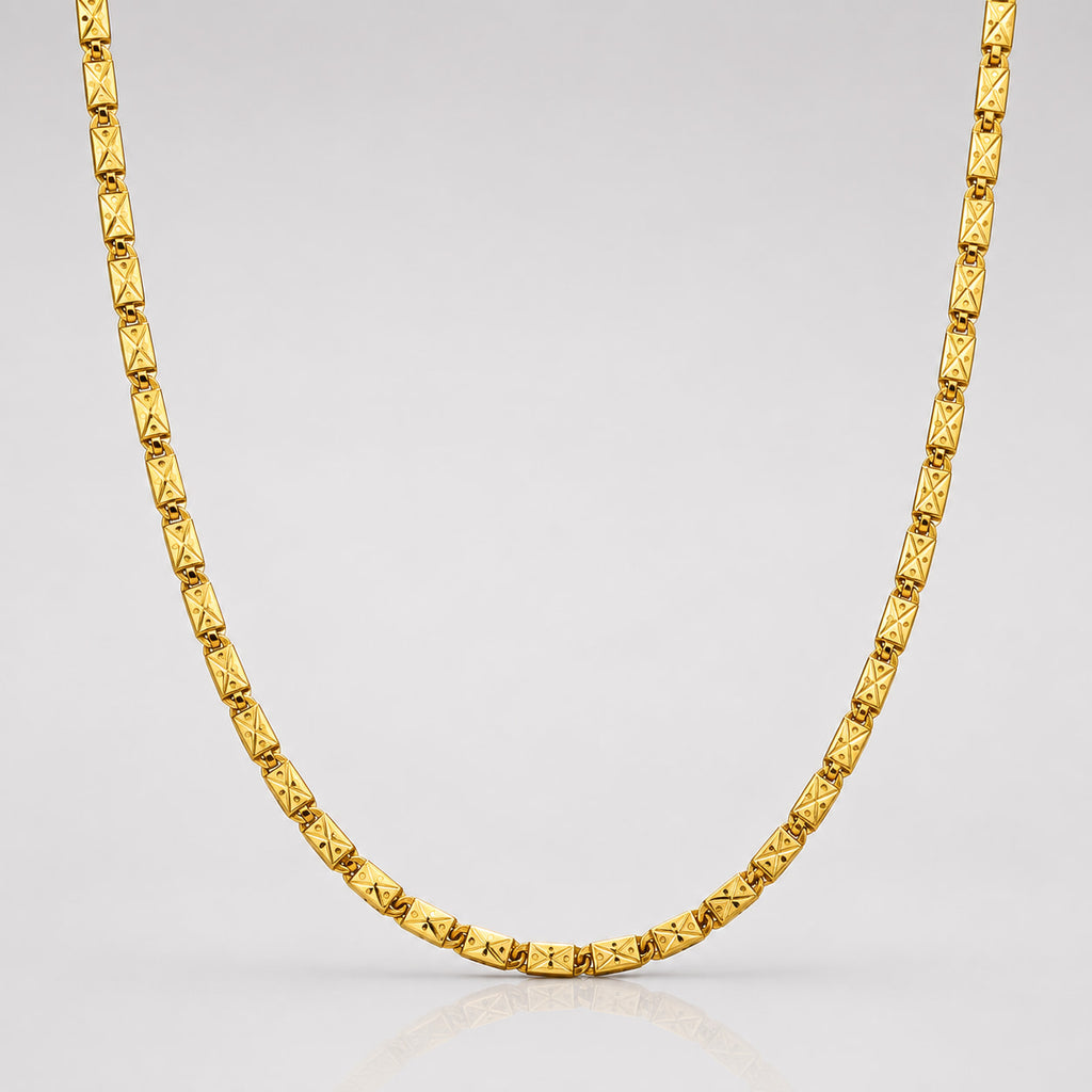 Nawabi Biscuit Chain micro gold plated chain for men with premium polished finish
