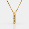 Trishul Pendant Plain Design gold necklace front view with polished gold finish.